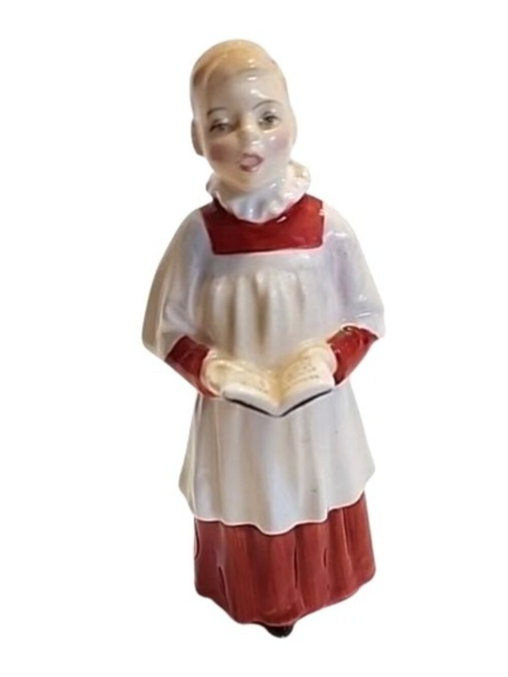 Royal Doulton Porcelain Choir Boy Vintage Religious Figurine Red White Cassock